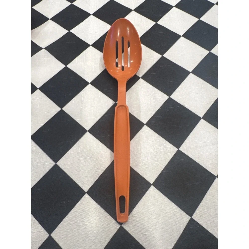 EKCO Orange Plastic Slotted Spoon Kitchen Utensil Cooking Serving Tool